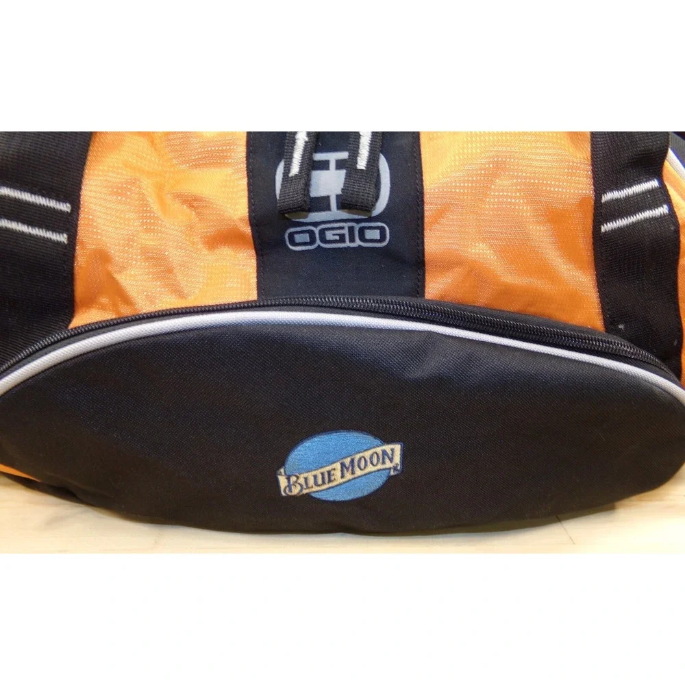 OGIO Crunch Travel Duffel Bag Blue Moon Beer Logo Orange Dome Duffle